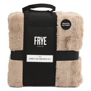 FRYE Tan Bubble Faux Fur Comforter Set